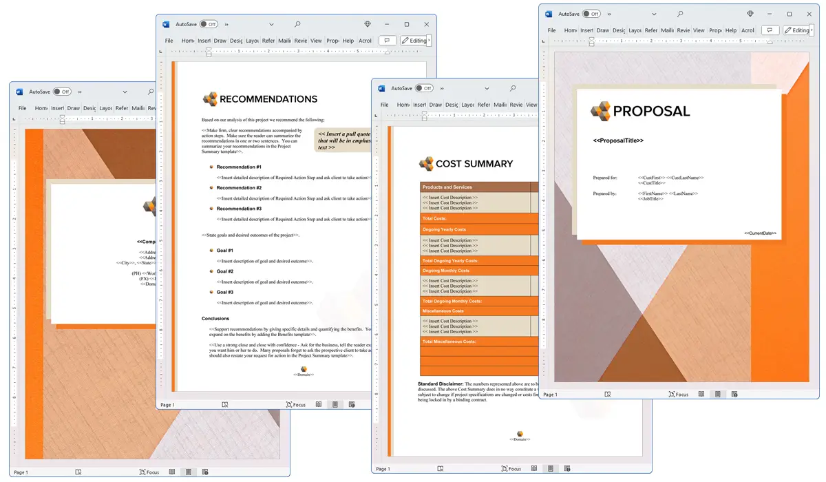 Illustration of Proposal Pack Contemporary #18