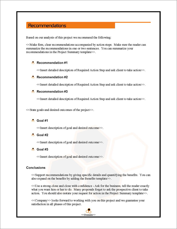 Proposal Pack Contemporary #1 Recommendations Page Proposal Pack Contemporary #1 Recommendations Page