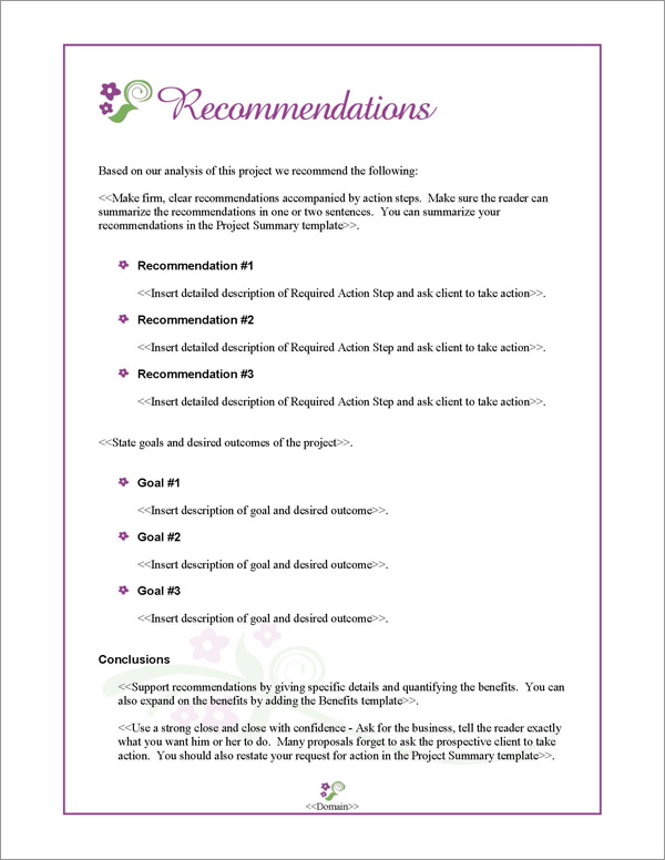 Proposal Pack Elegant #1 Recommendations Page Proposal Pack Elegant #1 Recommendations Page