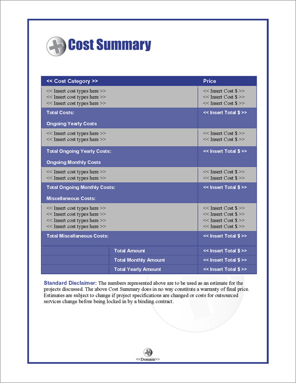 Cost Proposal Template