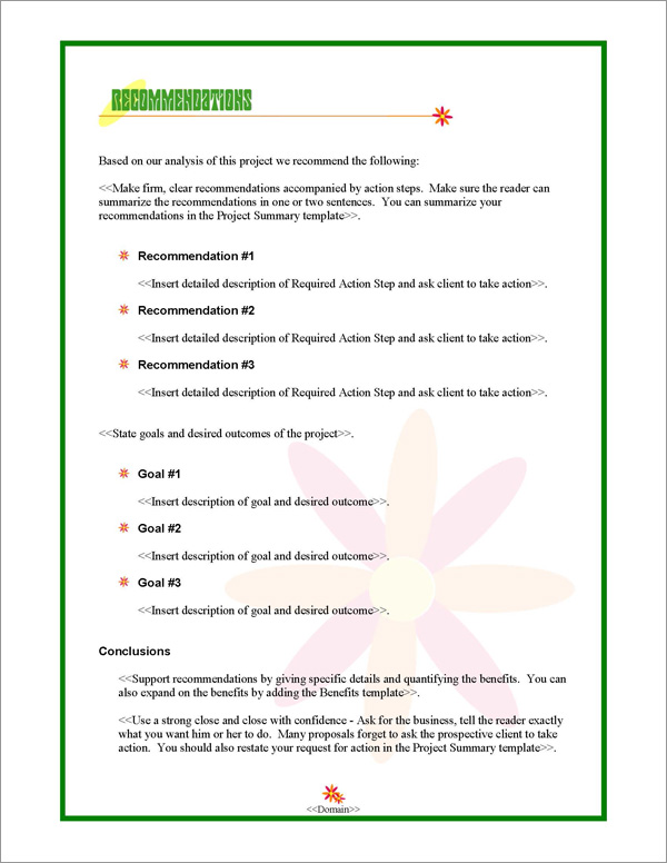 Proposal Pack Retro #1 Recommendations Page Proposal Pack Retro #1 Recommendations Page