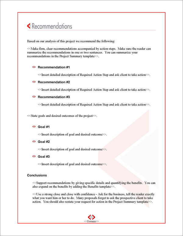 Proposal Pack Classic #2 Recommendations Page Proposal Pack Classic #2 Recommendations Page
