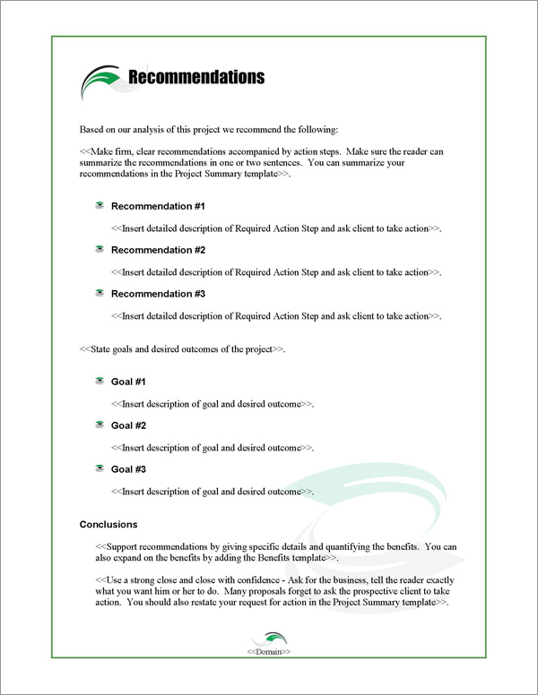 Proposal Pack In Motion #2 Recommendations Page Proposal Pack In Motion #2 Recommendations Page