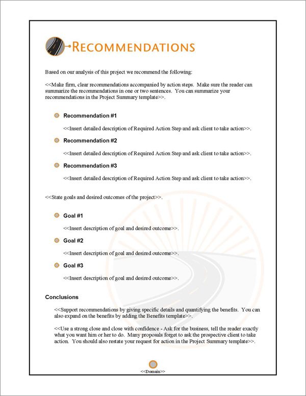 Proposal Pack In Motion #3 Recommendations Page Proposal Pack In Motion #3 Recommendations Page