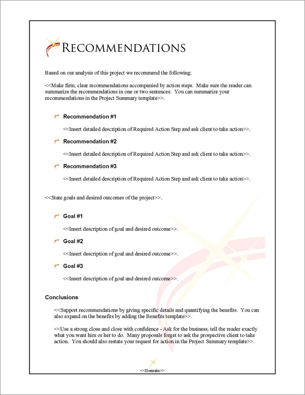 Proposal Pack In Motion #4 Recommendations Page Proposal Pack In Motion #4 Recommendations Page