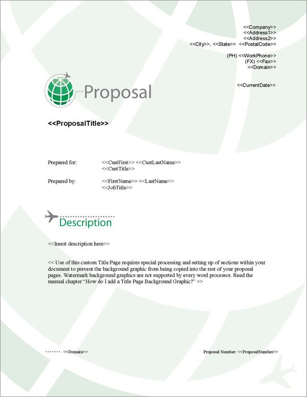 Proposal Pack Aerospace #2 Title Page
