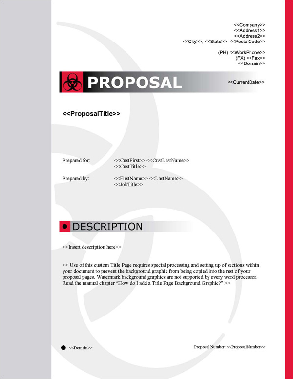 Proposal Pack Safety #1 Title Page
