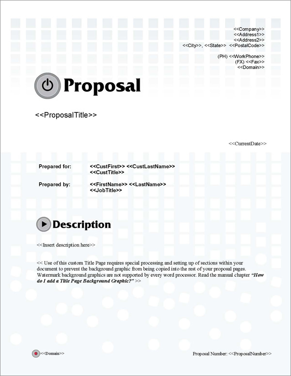 Proposal Pack Multimedia #3 Title Page