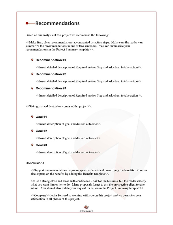 Proposal Pack Business #5 Recommendations Page