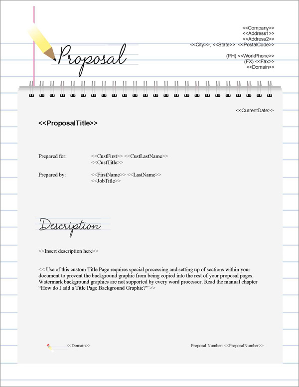 Proposal Pack Education #1 Title Page