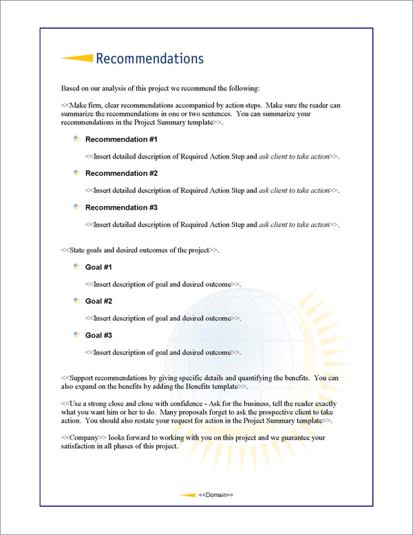 Proposal Pack Global #1 Recommendations Page Proposal Pack Global #1 Recommendations Page