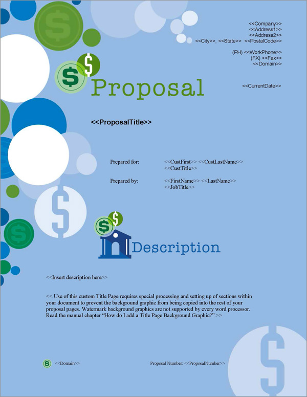 Proposal Pack Financial #1 Title Page