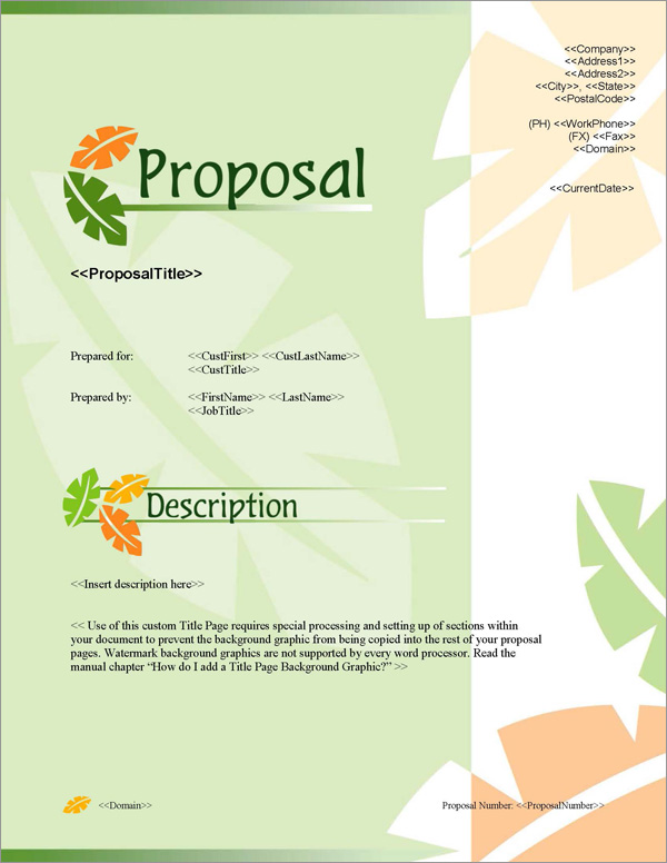 Proposal Pack Nature #2 Title Page