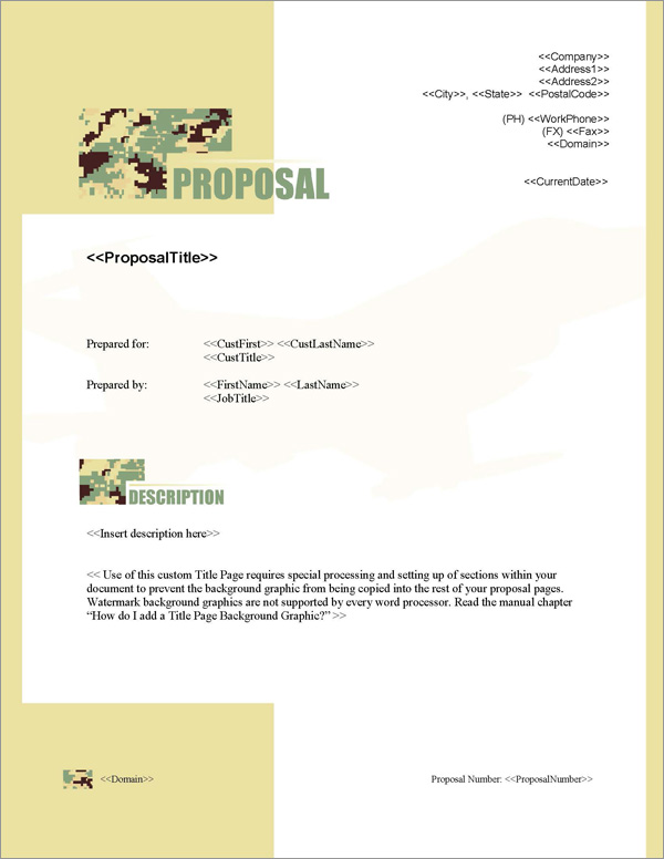 Proposal Pack Military #3 Title Page