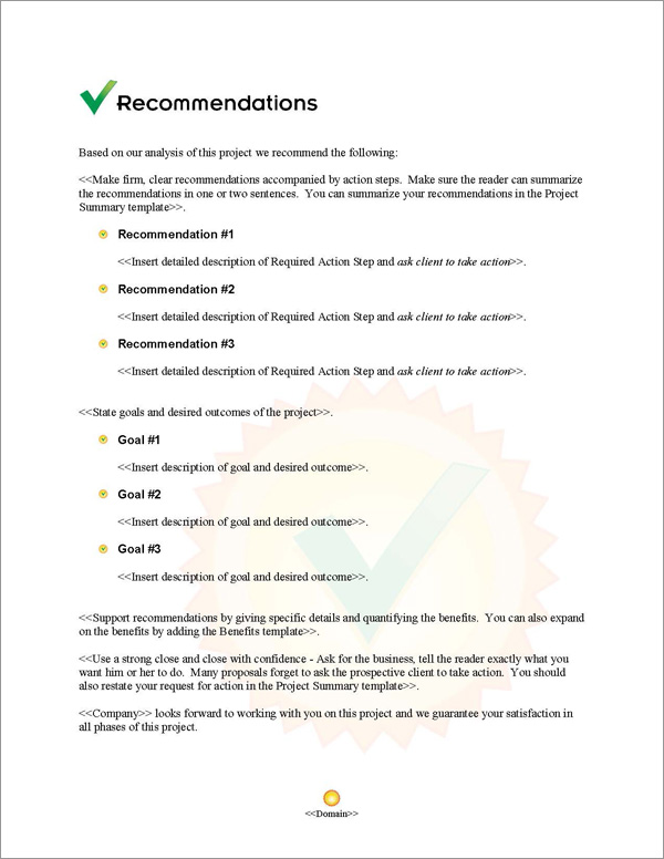 Proposal Pack Symbols #6 Recommendations Page