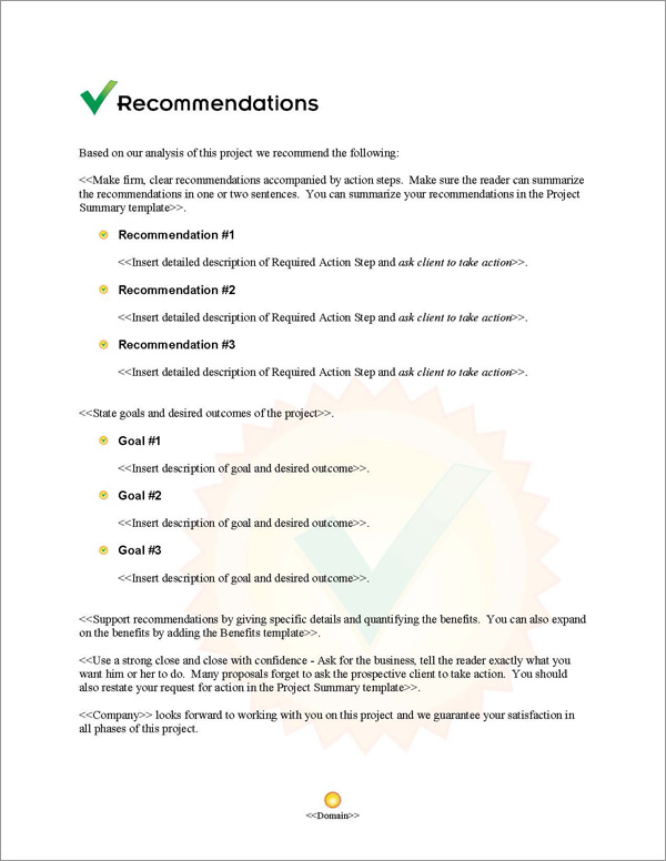 Proposal Pack Symbols #6 Recommendations Page Proposal Pack Symbols #6 Recommendations Page