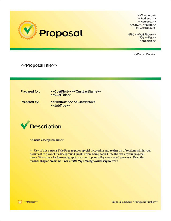 Proposal Pack Symbols #6 Title Page