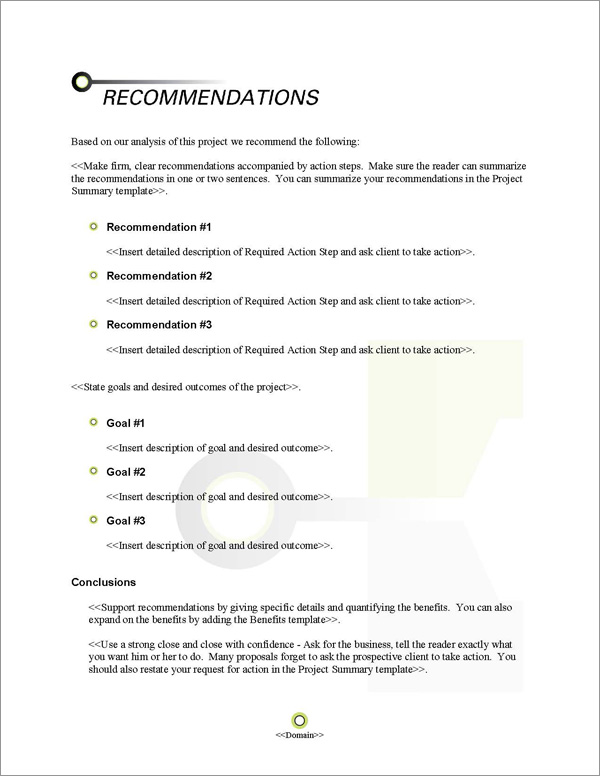 Proposal Pack Contemporary #15 Recommendations Page Proposal Pack Contemporary #15 Recommendations Page