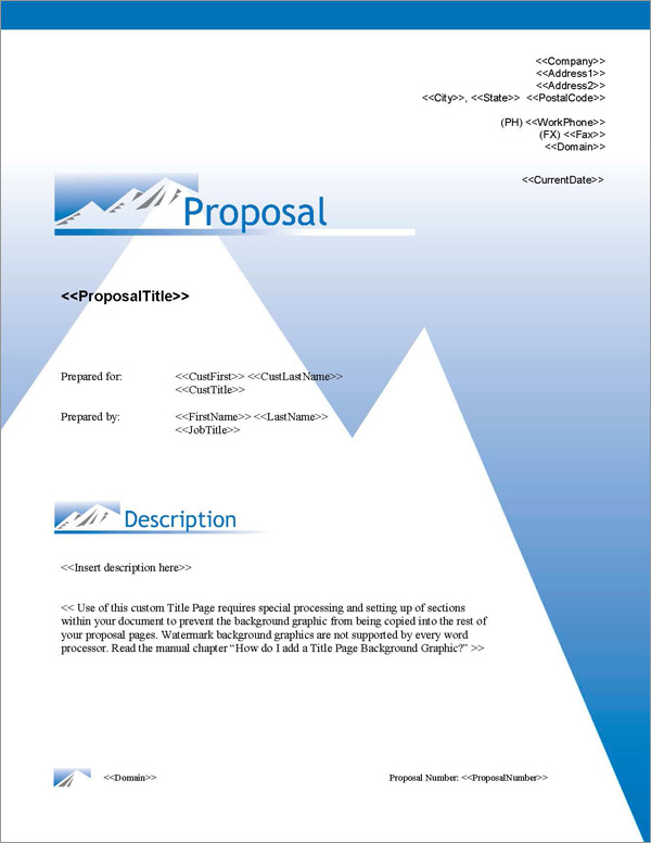 Proposal Pack Outdoors #1 Title Page