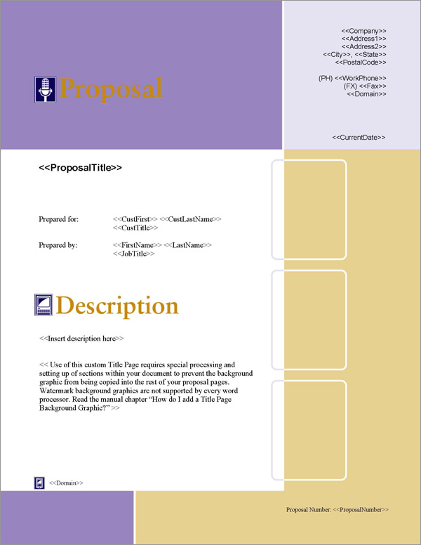Proposal Pack Communication #1 Title Page