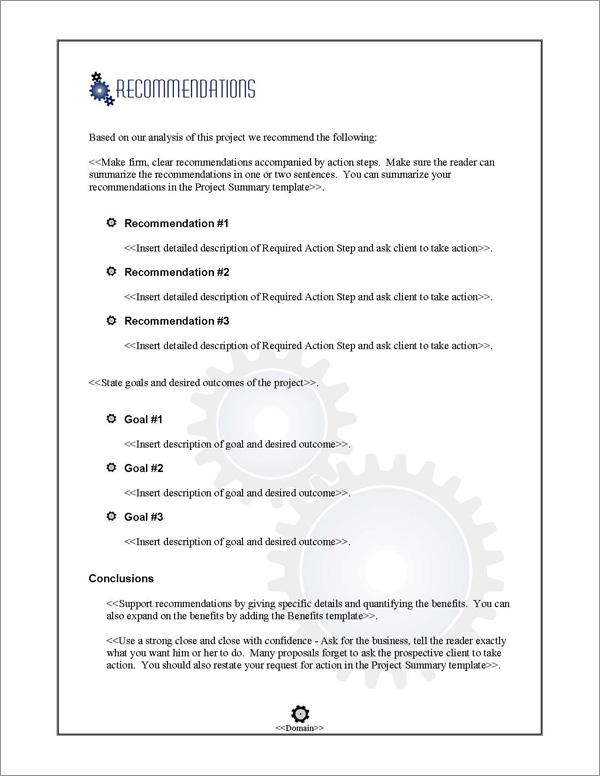 Proposal Pack Concepts #1 Recommendations Page Proposal Pack Concepts #1 Recommendations Page