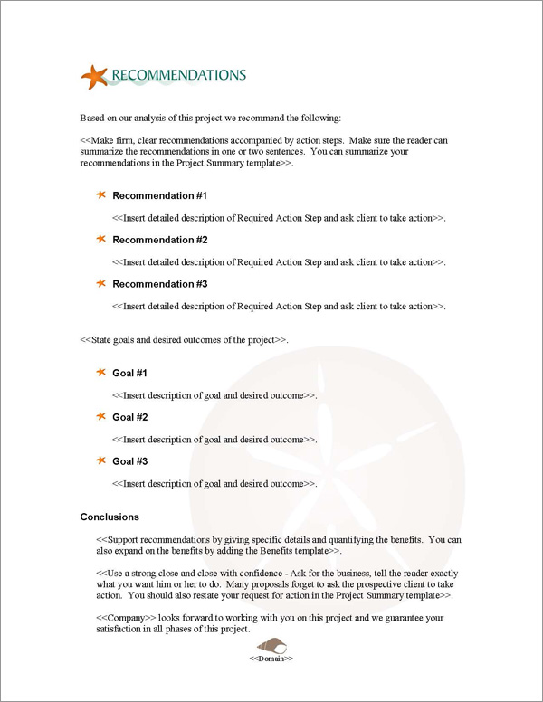 Proposal Pack Nature #4 Recommendations Page Proposal Pack Nature #4 Recommendations Page
