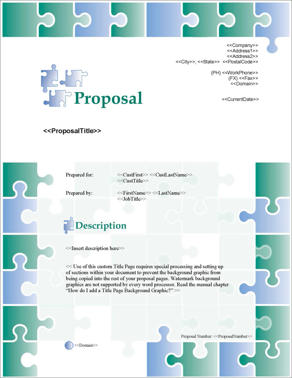 Proposal Pack Concepts #2 Title Page