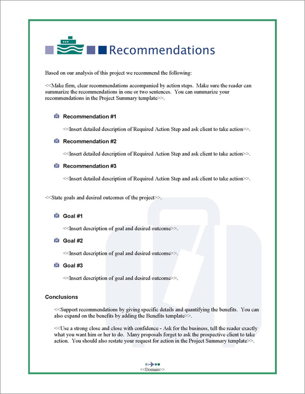 Proposal Pack Travel #2 Recommendations Page Proposal Pack Travel #2 Recommendations Page