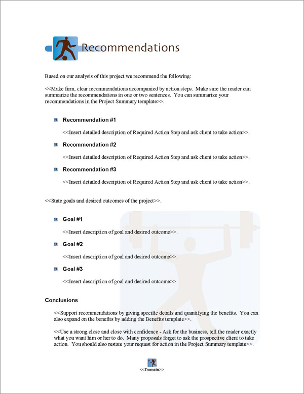 Proposal Pack Sports #2 Recommendations Page Proposal Pack Sports #2 Recommendations Page