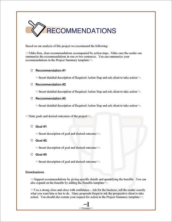Proposal Pack Janitorial #1 Recommendations Page Proposal Pack Janitorial #1 Recommendations Page