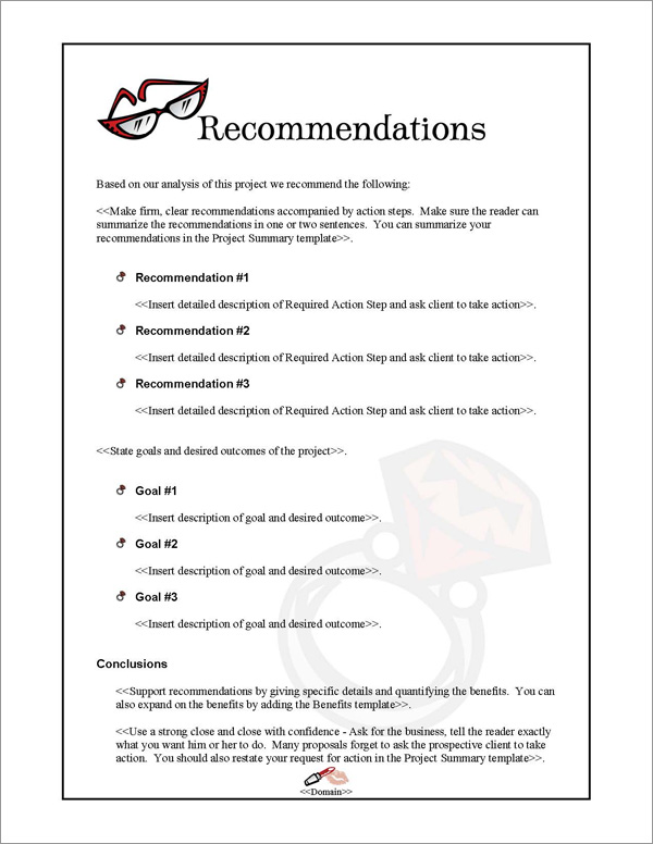 Proposal Pack Fashion #1 Recommendations Page Proposal Pack Fashion #1 Recommendations Page