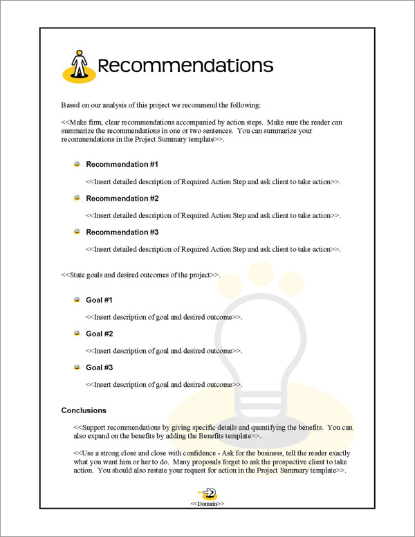 Proposal Pack Concepts #9 Recommendations Page Proposal Pack Concepts #9 Recommendations Page