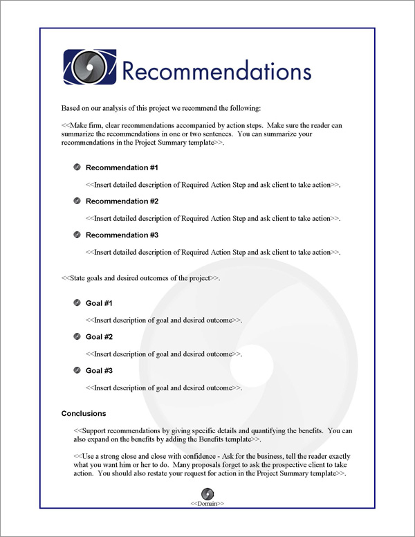 Proposal Pack Photography #5 Recommendations Page Proposal Pack Photography #5 Recommendations Page