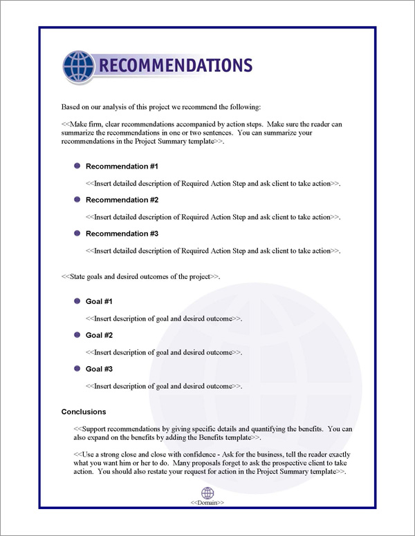 Proposal Pack Global #2 Recommendations Page Proposal Pack Global #2 Recommendations Page