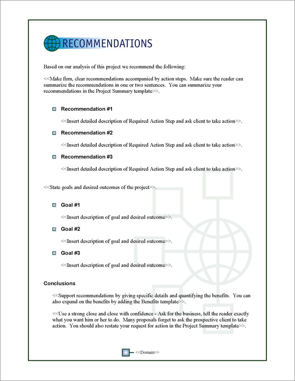 Proposal Pack Global #3 Recommendations Page Proposal Pack Global #3 Recommendations Page
