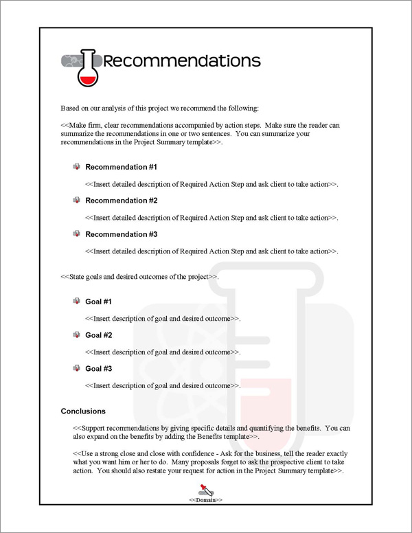 Proposal Pack Science #1 Recommendations Page Proposal Pack Science #1 Recommendations Page