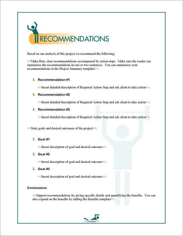 Proposal Pack Sports #4 Recommendations Page Proposal Pack Sports #4 Recommendations Page