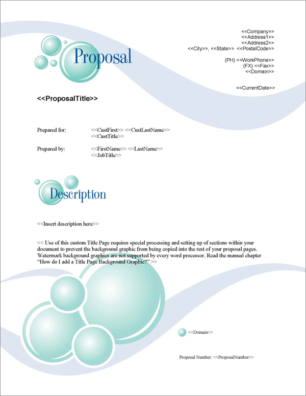 Proposal Pack Bubbles #1 Title Page