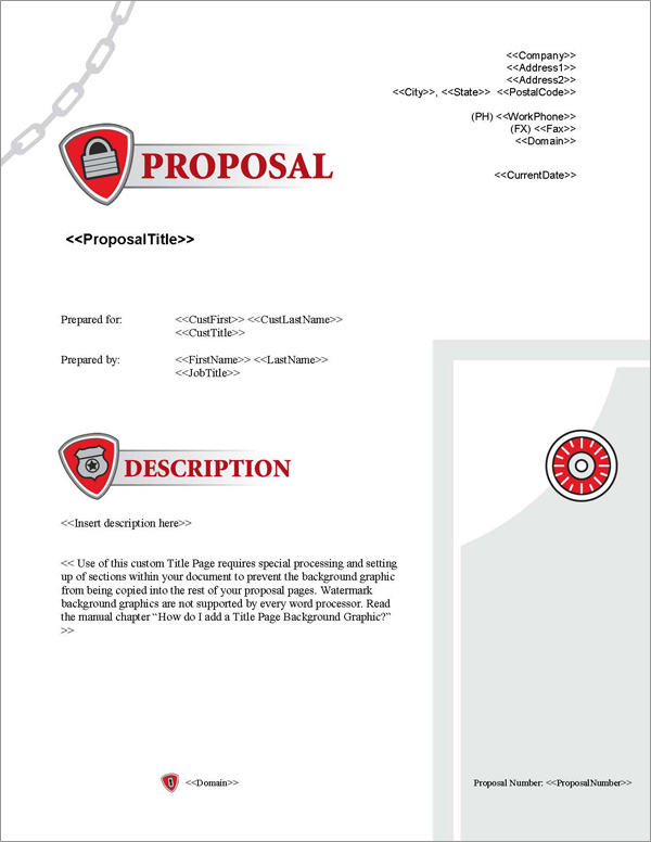 Proposal Pack Security #1 Title Page