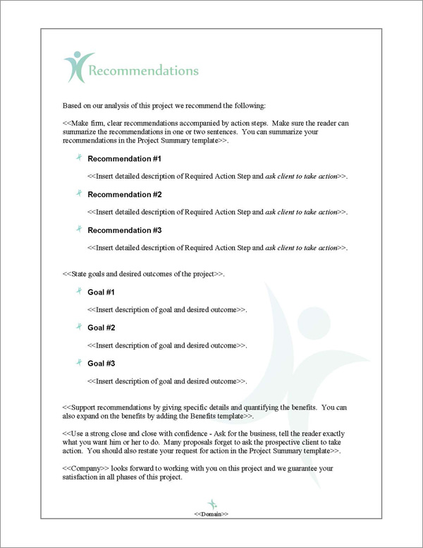 Proposal Pack People #2 Recommendations Page Proposal Pack People #2 Recommendations Page