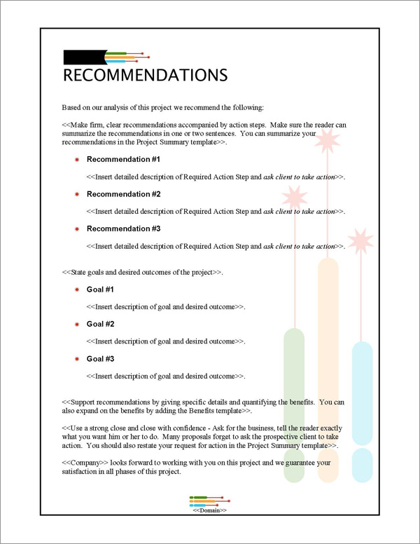 Proposal Pack Networks #1 Recommendations Page