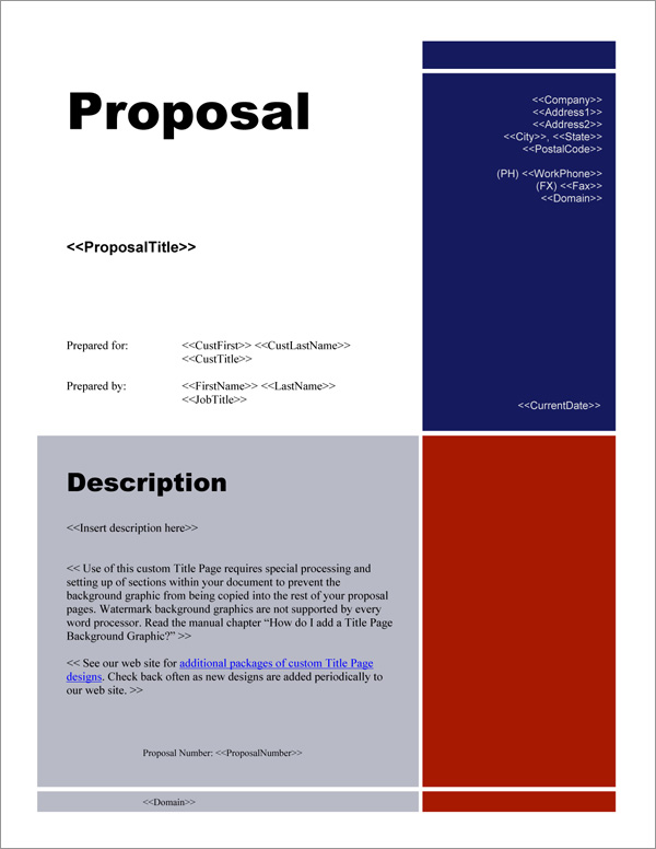 Proposal Pack for Government Grants Title Page