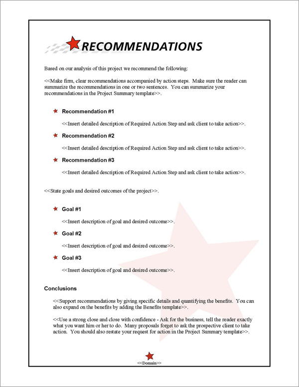 Proposal Pack In Motion #6 Recommendations Page Proposal Pack In Motion #6 Recommendations Page