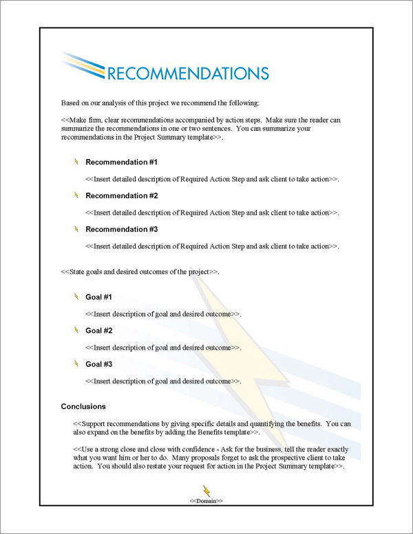 Proposal Pack Contemporary #8 Recommendations Page Proposal Pack Contemporary #8 Recommendations Page