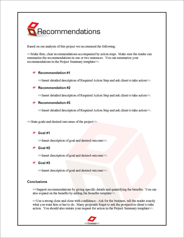 Proposal Pack Contemporary #9 Recommendations Page Proposal Pack Contemporary #9 Recommendations Page