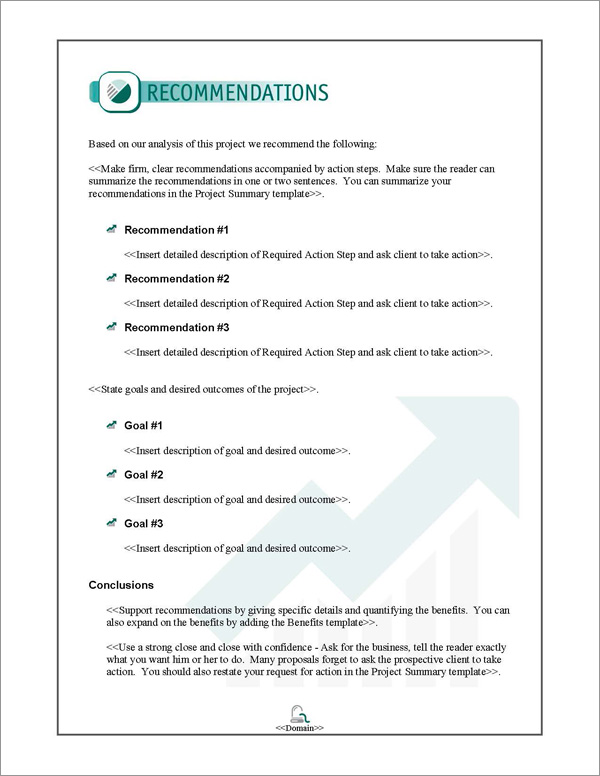 Proposal Pack Business #15 Recommendations Page Proposal Pack Business #15 Recommendations Page