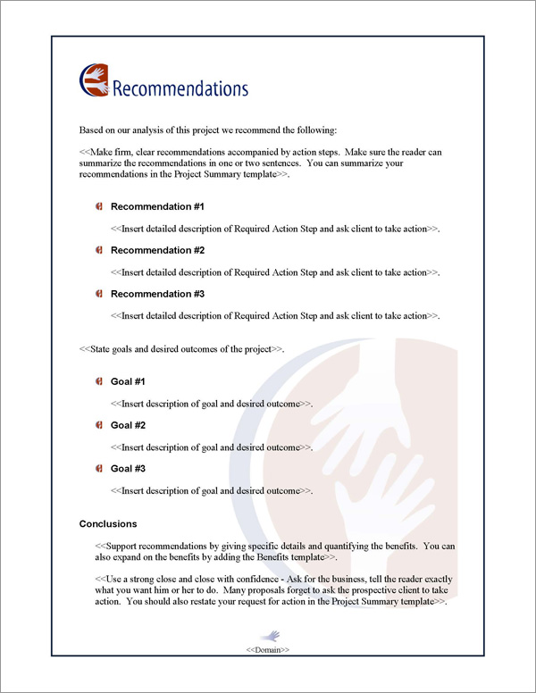 Proposal Pack People #3 Recommendations Page Proposal Pack People #3 Recommendations Page