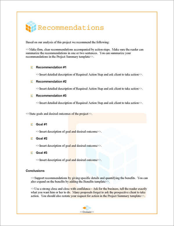 Proposal Pack Contemporary #10 Recommendations Page Proposal Pack Contemporary #10 Recommendations Page