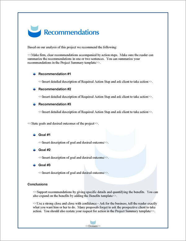 Proposal Pack Contemporary #11 Recommendations Page Proposal Pack Contemporary #11 Recommendations Page