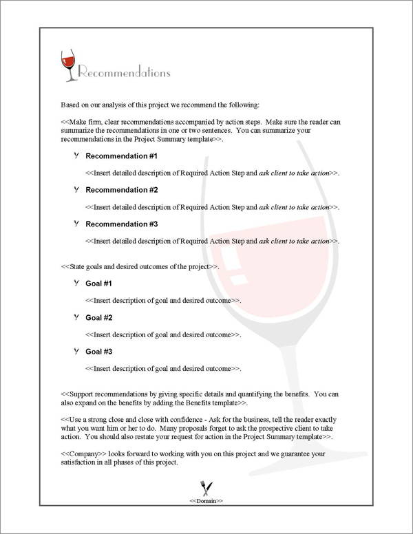 Proposal Pack Food #1 Recommendations Page Proposal Pack Food #1 Recommendations Page